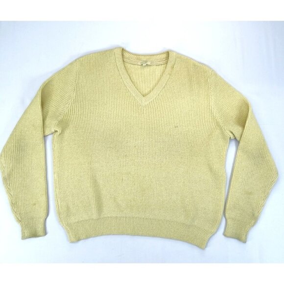 FLAWS** St John Santana Knit‎ V-Neck Sweater Women's Size Small Beige Pullover - Picture 1 of 9